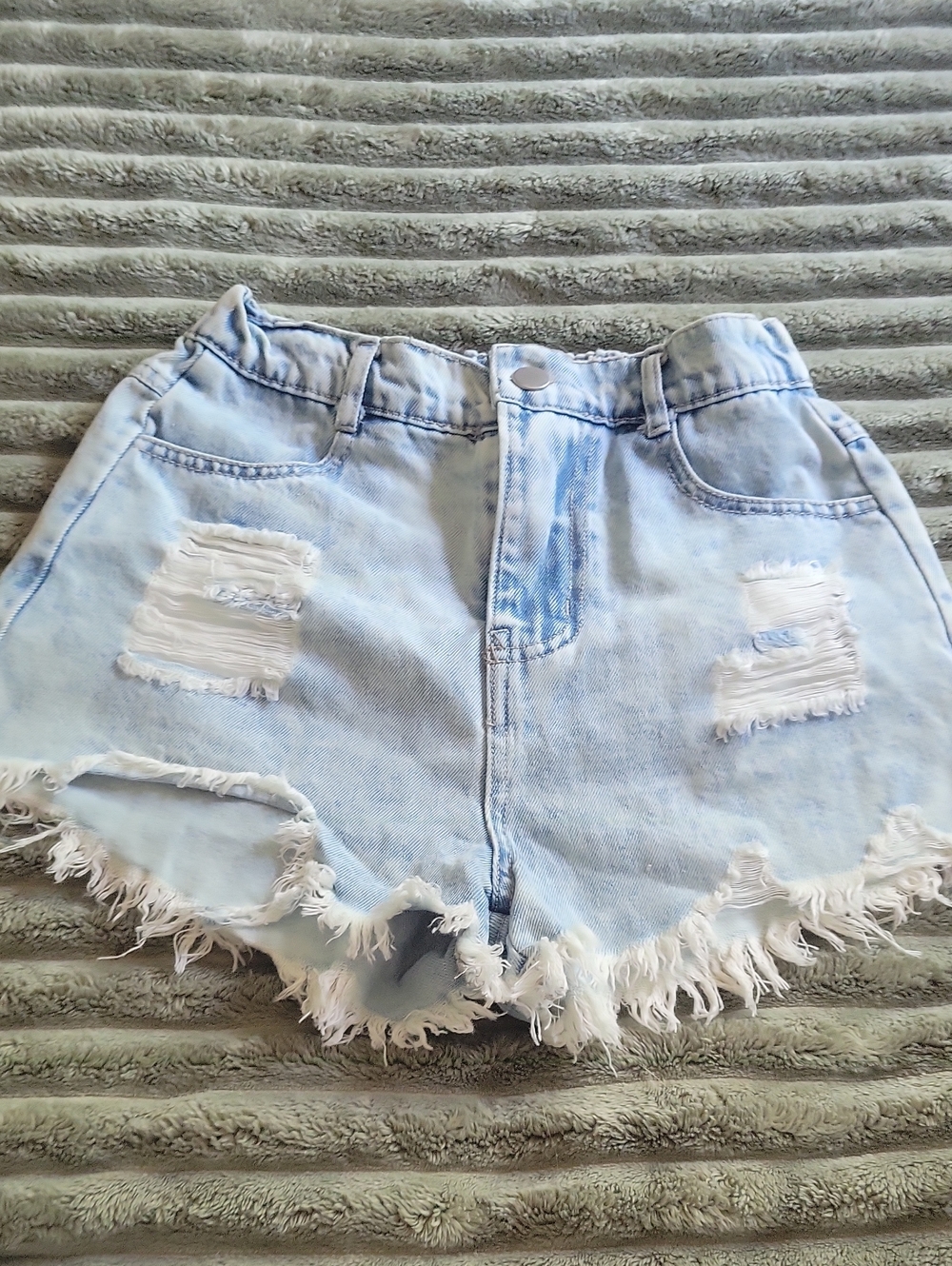 SHEIN Light Blue Distressed Denim Shorts for Kids